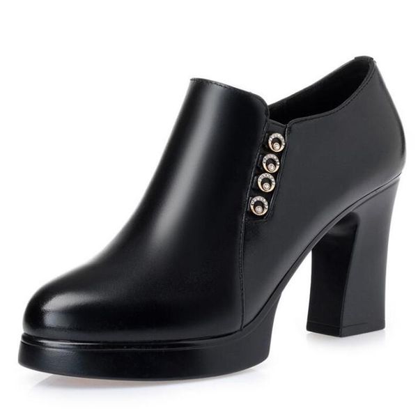 dress shoes cowhide spring / autumn women ankle boots deep mouth high heel 2021 warm winter fashion heels, Black
dress shoes cowhide spring / autumn women ankle boots deep mouth high heel 2021 warm winter fashion heels, Black
