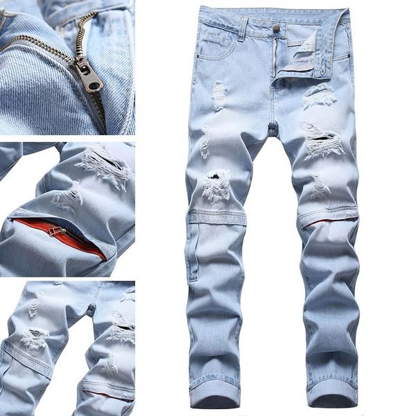 men's jeans spring and autumn trendy brand slim feet pants korean trend casual all-match, Blue
men's jeans spring and autumn trendy brand slim feet pants korean trend casual all-match, Blue