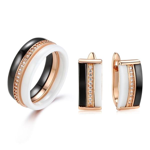 earrings & necklace ceramic three layers ring jewelry set white zircon women 2021 trend praty gift, Silver
earrings & necklace ceramic three layers ring jewelry set white zircon women 2021 trend praty gift, Silver