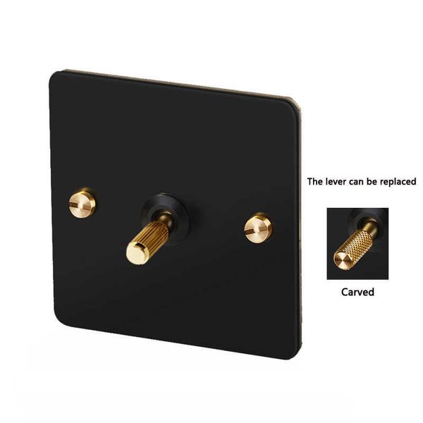 retro light 1-4 gang 2 way brass lever toggle switch black stainless steel panel wall eu socket
retro light 1-4 gang 2 way brass lever toggle switch black stainless steel panel wall eu socket
