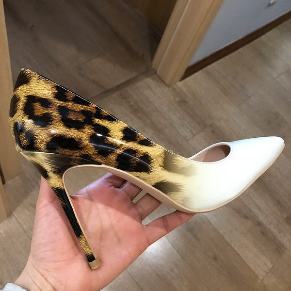 women shoes gradient leopard print patent pumps slip on pointy toe stilettos ladies extremely high heel party dress shoe, Black
women shoes gradient leopard print patent pumps slip on pointy toe stilettos ladies extremely high heel party dress shoe, Black