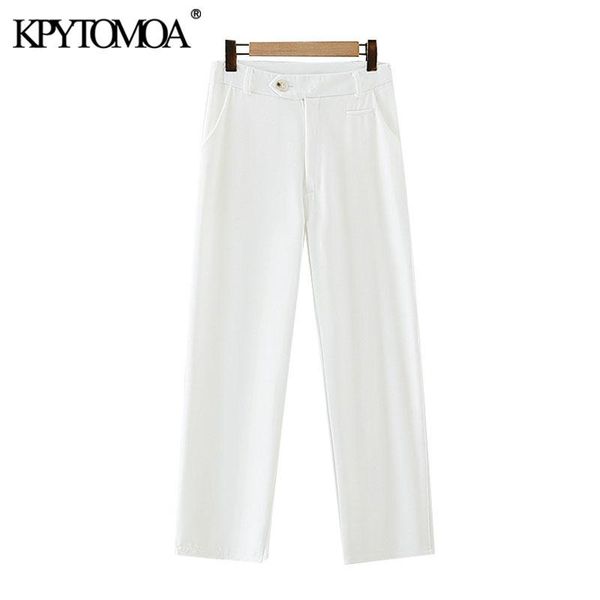 women's pants & capris kpytomoa women 2021 fashion office wear side pockets straight vintage high waist zipper female ankle trousers mu, Black;white
women's pants & capris kpytomoa women 2021 fashion office wear side pockets straight vintage high waist zipper female ankle trousers mu, Black;white