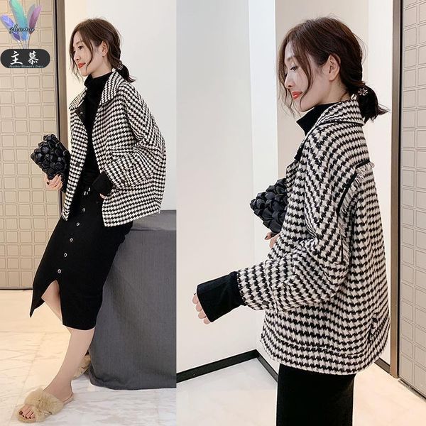 europe station autumn and winter 2021 thousand bird plaid coat women 's short versatile fashion woolen tide women's jackets, Black;brown
europe station autumn and winter 2021 thousand bird plaid coat women 's short versatile fashion woolen tide women's jackets, Black;brown