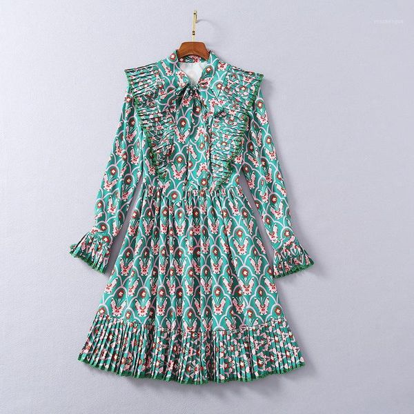 casual dresses europe and the united states women's clothing spring 2021 green print with long sleeve bow fashion pleated dress, Black;gray
casual dresses europe and the united states women's clothing spring 2021 green print with long sleeve bow fashion pleated dress, Black;gray