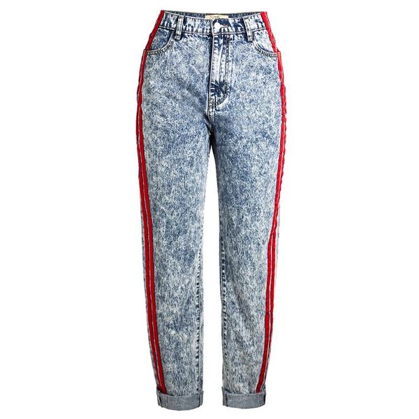 women's jeans european and american autumn winter denim trousers snowflake blue loose stitching ribbon high waist straight women
women's jeans european and american autumn winter denim trousers snowflake blue loose stitching ribbon high waist straight women