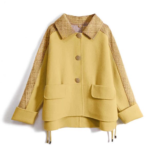 perhaps u women yellow coat plaid patchwork turn down collar button pocket loose coat winter hit color c0401 210529, Black;brown
perhaps u women yellow coat plaid patchwork turn down collar button pocket loose coat winter hit color c0401 210529, Black;brown