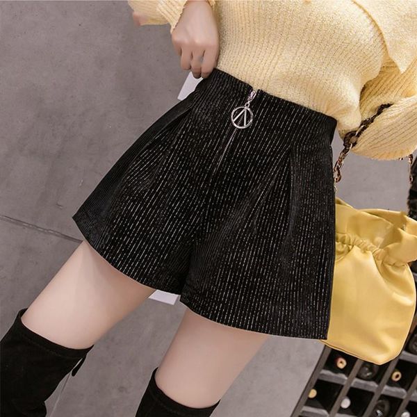 women's shorts winter corduroy wide leg solid korean style high waist women woman loose, White;black
women's shorts winter corduroy wide leg solid korean style high waist women woman loose, White;black