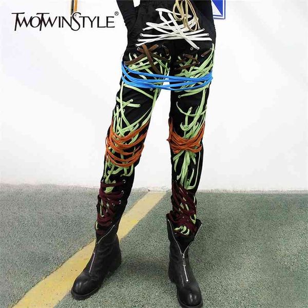 bandage streetwear black pants for women high waist lace up bowknot cross trousers female fashion 210521, Black;white
bandage streetwear black pants for women high waist lace up bowknot cross trousers female fashion 210521, Black;white