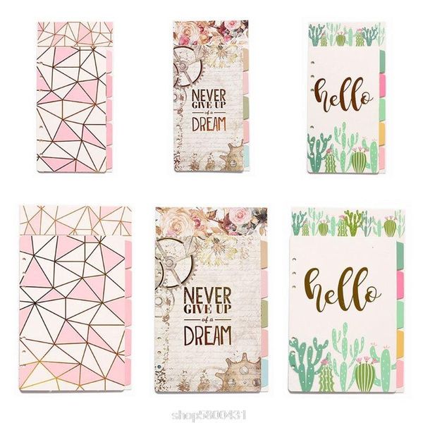 1set creative a5 a6 loose leaf notebook divider 6 hole index separator diary paper planner binders staionery n16 20 drop notepads, Purple;pink
1set creative a5 a6 loose leaf notebook divider 6 hole index separator diary paper planner binders staionery n16 20 drop notepads, Purple;pink