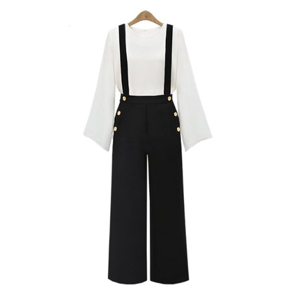 women's pants & capris 2021 autumn european style casual all-match women overalls two wear ladies suspenders plus size button pockets, Black;white
women's pants & capris 2021 autumn european style casual all-match women overalls two wear ladies suspenders plus size button pockets, Black;white