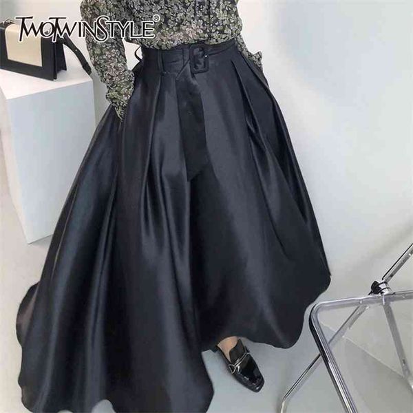 casual loose black skirt for women high waist sashes slim pleated midi skirts female korean summer fashion clothing 210521
casual loose black skirt for women high waist sashes slim pleated midi skirts female korean summer fashion clothing 210521