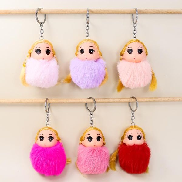 keychains hair ball keychain girl child's gift pendant cute blond princess multicolor plush doll key chain woman's bag ornament, Silver
keychains hair ball keychain girl child's gift pendant cute blond princess multicolor plush doll key chain woman's bag ornament, Silver
