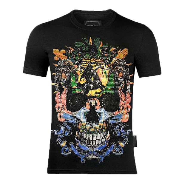 2021 summer plain men's t-shirts cotton women clothes funny short sleeve o neck tees printing phillip t-shirts pp size :m--xl-xxl-xxxl, White;black