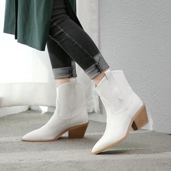 boots autumn winter cowboy faux leather women wedges high heel ankle pointed toe fashion woman shoes, Black
boots autumn winter cowboy faux leather women wedges high heel ankle pointed toe fashion woman shoes, Black