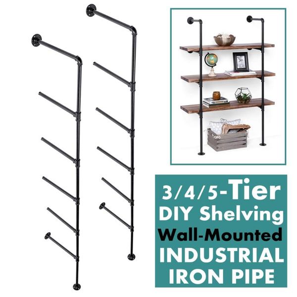 hooks & rails 2 pcs 5 tier wall shelf industrial furniture bracket home decor hanging storage shelves iron pipe black diy
hooks & rails 2 pcs 5 tier wall shelf industrial furniture bracket home decor hanging storage shelves iron pipe black diy