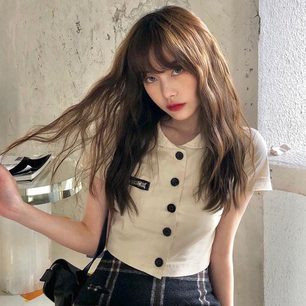 women's polos summer harajuku weather sunny embroidery shirt women collar casual tee short sleeve, White
women's polos summer harajuku weather sunny embroidery shirt women collar casual tee short sleeve, White