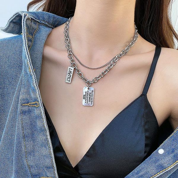 pendant necklaces vintage multilayer letter necklacemen and women square double layered overlapping necklace clavicle choker jewelry, Silver
pendant necklaces vintage multilayer letter necklacemen and women square double layered overlapping necklace clavicle choker jewelry, Silver