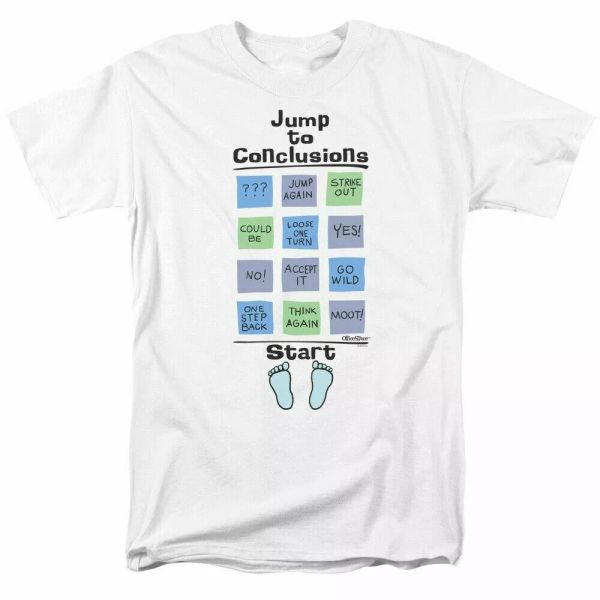 office space jump to conclusions t shirt mens licensed comedy movie tee white, White;black
office space jump to conclusions t shirt mens licensed comedy movie tee white, White;black