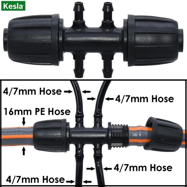 watering equipments kesla 16mm to 4/7mm tubing connector garden flower irrigation water adapter 6-ways pe 1/4'' micro hose joint
watering equipments kesla 16mm to 4/7mm tubing connector garden flower irrigation water adapter 6-ways pe 1/4'' micro hose joint