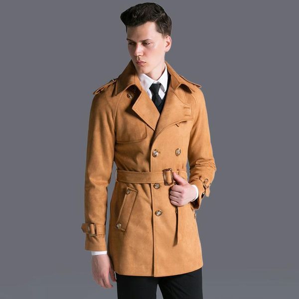men's trench coats suede coat mens autumn winter england loose army green men luxury solid jackets and with belt plus size, Tan;black
men's trench coats suede coat mens autumn winter england loose army green men luxury solid jackets and with belt plus size, Tan;black