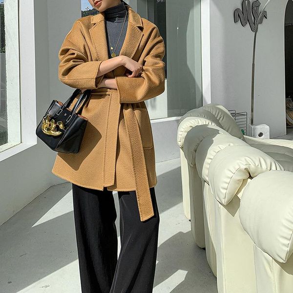 women's wool & blends cashmere coat fashion warm long, Black
women's wool & blends cashmere coat fashion warm long, Black