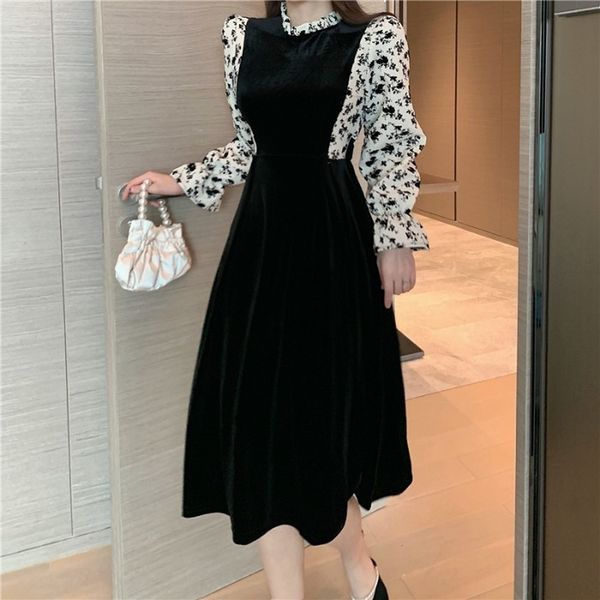 neploe new dresses for women temperament vintage stand neck vestidos patchwork floral flare sleeve fake two velvet dress 210422, Black;gray
neploe new dresses for women temperament vintage stand neck vestidos patchwork floral flare sleeve fake two velvet dress 210422, Black;gray