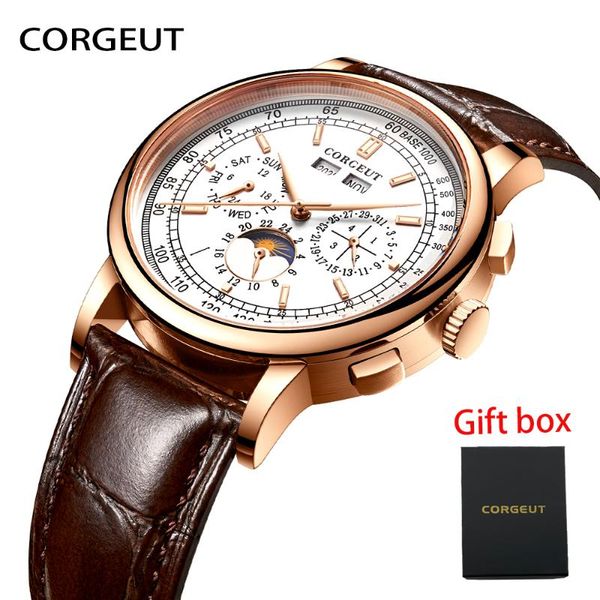 wristwatches corgeut luxury business multifunction mens watches male clocks date sport military leather mechanical clock orologio da uomo, Slivery;brown
wristwatches corgeut luxury business multifunction mens watches male clocks date sport military leather mechanical clock orologio da uomo, Slivery;brown