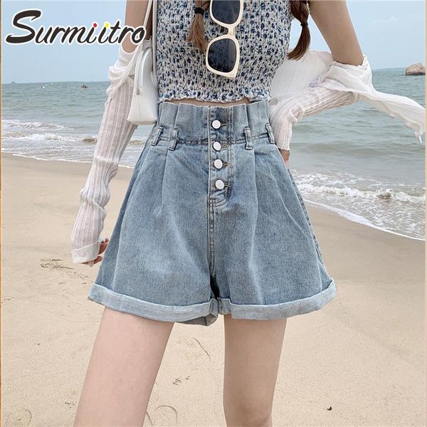women's shorts surmiitro 2021 summer fashion blue denim women korean style single-breasted high waist female wide leg short pants jeans, White;black
women's shorts surmiitro 2021 summer fashion blue denim women korean style single-breasted high waist female wide leg short pants jeans, White;black