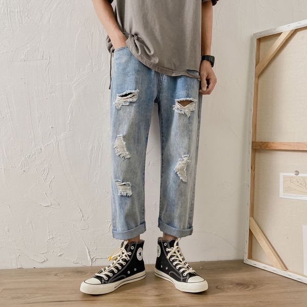 Ripped Straight Jeans Mens Fashion Washed Casual Retro Ripped Jeans Men Streetwear Loose Summer Hip Hop Denim Pants Mens -2XL, Blue
Ripped Straight Jeans Mens Fashion Washed Casual Retro Ripped Jeans Men Streetwear Loose Summer Hip Hop Denim Pants Mens -2XL, Blue