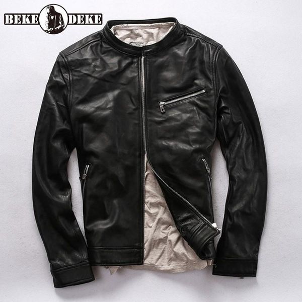 men's leather & faux stand collar biker 100% genuine jacket brand zipper black outerwear business sheepskin short coat plus size
men's leather & faux stand collar biker 100% genuine jacket brand zipper black outerwear business sheepskin short coat plus size