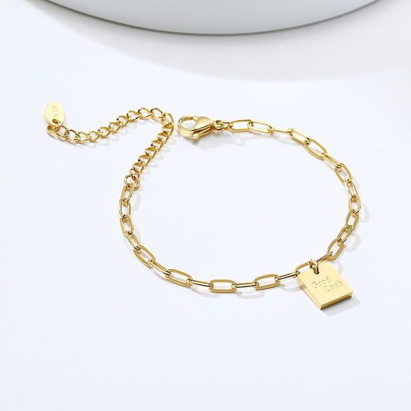 good luck bracelets, gold square charm bracelets in stainless steel, friend gift, 14cm length + 5cm extension chain, Golden;silver
good luck bracelets, gold square charm bracelets in stainless steel, friend gift, 14cm length + 5cm extension chain, Golden;silver