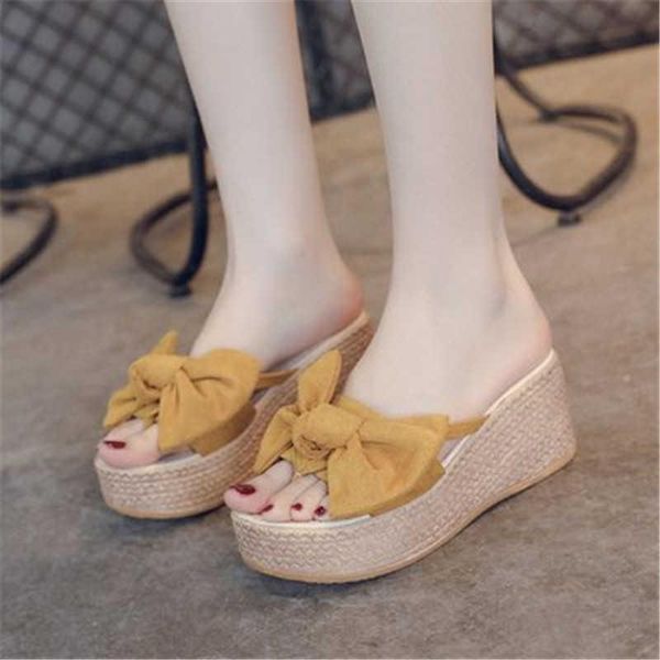slippers 2021 summer womens fashion wedges open toe butterfly-knot beach shoes roman sandals pink yellow beige black 35-40
slippers 2021 summer womens fashion wedges open toe butterfly-knot beach shoes roman sandals pink yellow beige black 35-40