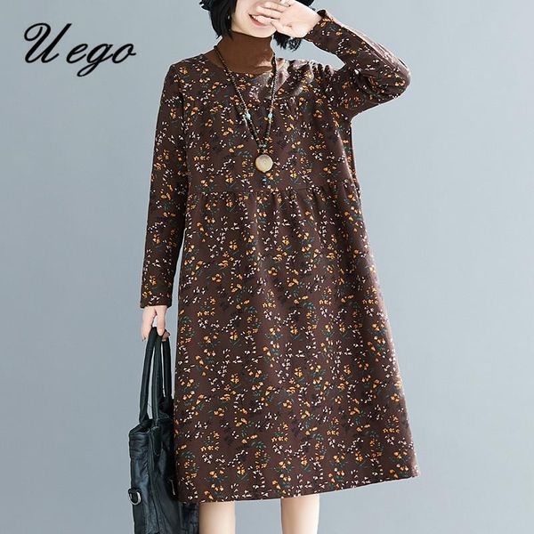 casual dresses uego fashion print floral linen cotton women dress turtleneck thicken fleece warm autumn winter plus size, Black;gray
casual dresses uego fashion print floral linen cotton women dress turtleneck thicken fleece warm autumn winter plus size, Black;gray