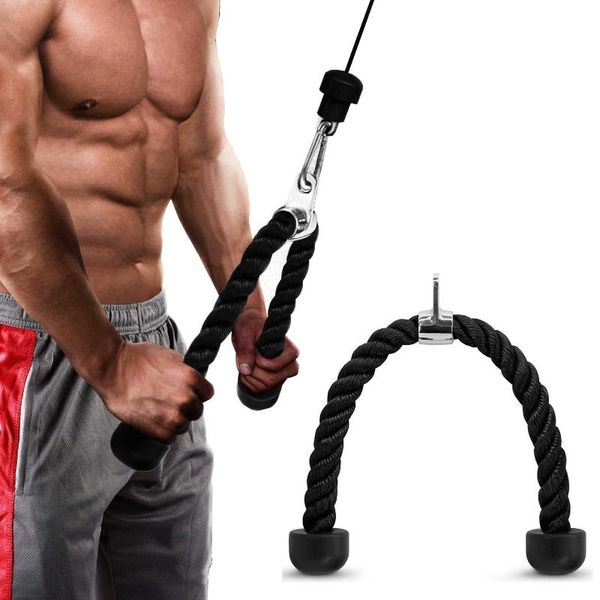 resistance bands tricep rope push pull down cord for bodybuilding exercise gym workout home or use fitness body equipment 
resistance bands tricep rope push pull down cord for bodybuilding exercise gym workout home or use fitness body equipment