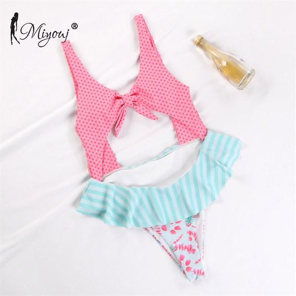 miyouj cut out women's swimsuit 2021 patchwork print bathing suit halter bow beachwear one-piece suits ruffles swimwear
miyouj cut out women's swimsuit 2021 patchwork print bathing suit halter bow beachwear one-piece suits ruffles swimwear