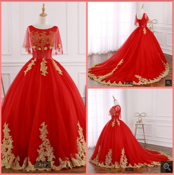 2021 romantic red lace appliques ball gown wedding dresses half sleeve beaded princess puffy court train corset bridal gowns modest muslim w, White
2021 romantic red lace appliques ball gown wedding dresses half sleeve beaded princess puffy court train corset bridal gowns modest muslim w, White
