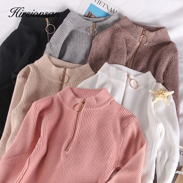 women's sweaters hirsionsan sweater women winter slim knitted jumper zipper harajuku stripe bottoming pullover soft wild female cl, White;black
women's sweaters hirsionsan sweater women winter slim knitted jumper zipper harajuku stripe bottoming pullover soft wild female cl, White;black