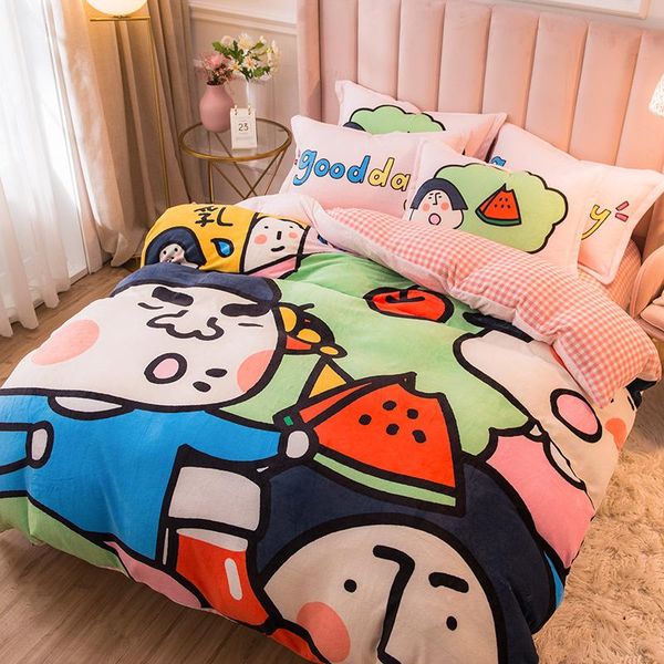 sheets & sets watermelon milk cartoon coral velvet warm and comfortable home textile quilt cover four-piece set sheet
sheets & sets watermelon milk cartoon coral velvet warm and comfortable home textile quilt cover four-piece set sheet