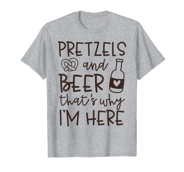 men's t-shirts pretzels and beer that's why i'm here drinking oktoberfest t-shirt, White;black
