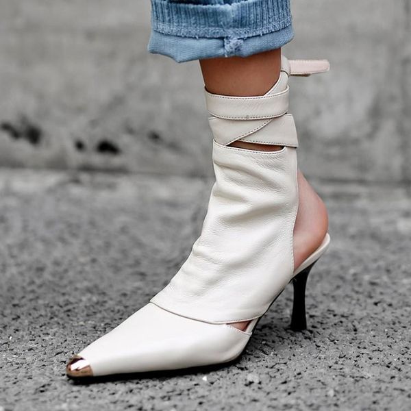 dress shoes 2021 spring booties stiletto heel ankle strappy metal toe slingbacks elegant white leather women, Black
dress shoes 2021 spring booties stiletto heel ankle strappy metal toe slingbacks elegant white leather women, Black