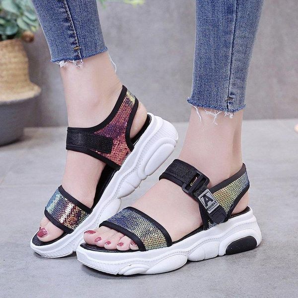 dress shoes rimocy 2021 women open toe wedges sandals fashion glitter female outdoor platform comfortable beach summer woman, Black
dress shoes rimocy 2021 women open toe wedges sandals fashion glitter female outdoor platform comfortable beach summer woman, Black