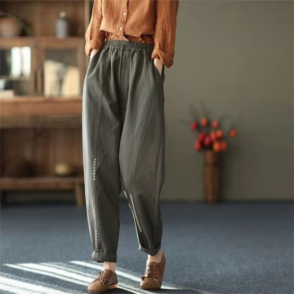spring arts style women loose casual ankle-length pants all-matched elastic waist cotton linen embroidery harem w08 210512, Black;white
spring arts style women loose casual ankle-length pants all-matched elastic waist cotton linen embroidery harem w08 210512, Black;white