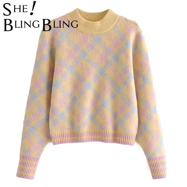 women's pink sweaters plaid mujer crop femme knitwears female cropped pullovers chic knit vintage skinny 210523, White;black
women's pink sweaters plaid mujer crop femme knitwears female cropped pullovers chic knit vintage skinny 210523, White;black