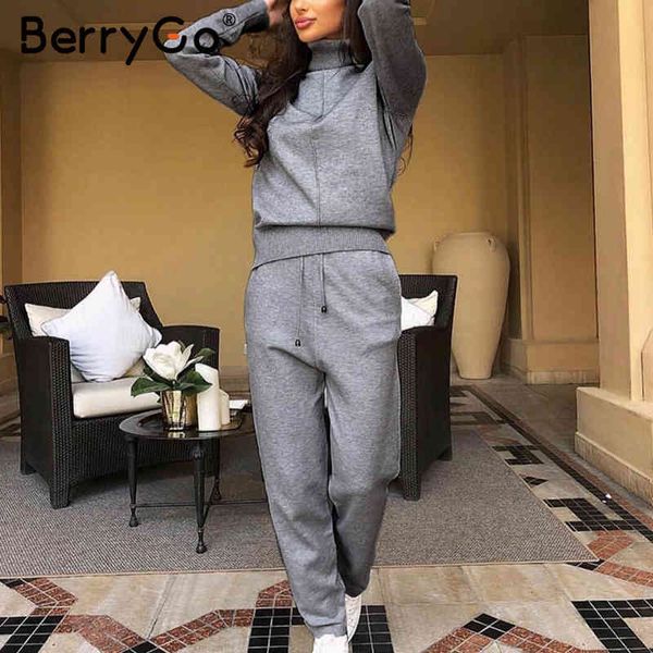 berrygo winter sweater suits sets women causal solid 2 pcs tracksuit turtleneck long sleeve knitted sweaters trousers 210513, White
berrygo winter sweater suits sets women causal solid 2 pcs tracksuit turtleneck long sleeve knitted sweaters trousers 210513, White