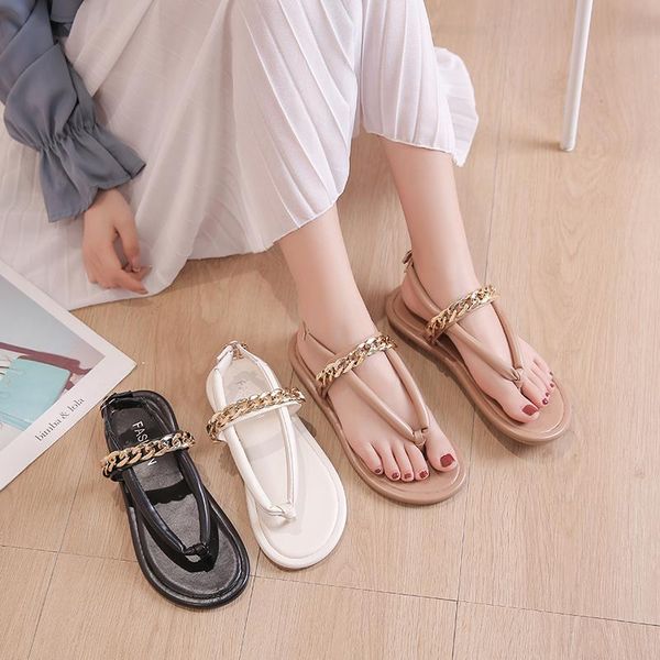 sandals 2021 women vintage metal chain clip toe comfortable flat roman outdoor casual breathable beach slippers, Black
sandals 2021 women vintage metal chain clip toe comfortable flat roman outdoor casual breathable beach slippers, Black