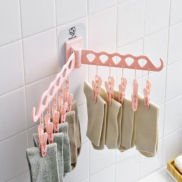 hangers & racks 1pc foldable drying hanger with 10 clips self-adhesivel rotating bathroom sock underwear windproof rack organizer
hangers & racks 1pc foldable drying hanger with 10 clips self-adhesivel rotating bathroom sock underwear windproof rack organizer