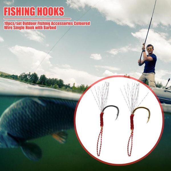 durable fishhooks finely processed outdoor fishing accessories portable coloured wire single hook with sharp barbed hooks
durable fishhooks finely processed outdoor fishing accessories portable coloured wire single hook with sharp barbed hooks