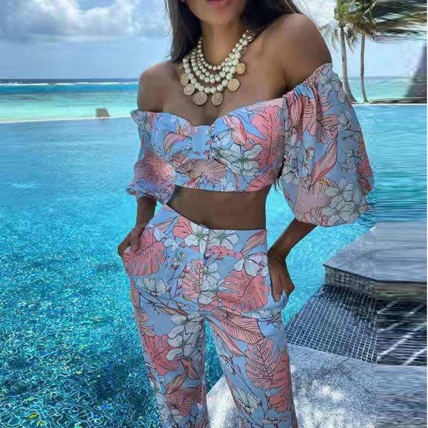 women's two piece pants set elegant n fashion printed mid-sleeve summer holiday streetwear female long autumn 2 sets, White
women's two piece pants set elegant n fashion printed mid-sleeve summer holiday streetwear female long autumn 2 sets, White