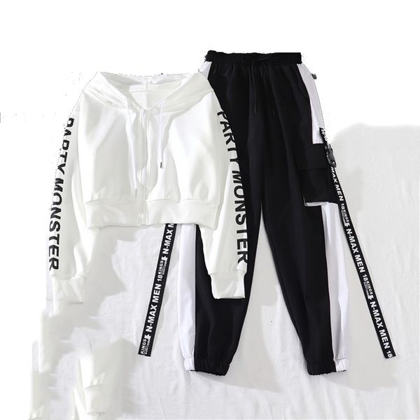women's jeans spring letter printed ribbon black cargo pants women streetwear loose hooded 2 piece set white pullover with joggers, Blue
women's jeans spring letter printed ribbon black cargo pants women streetwear loose hooded 2 piece set white pullover with joggers, Blue