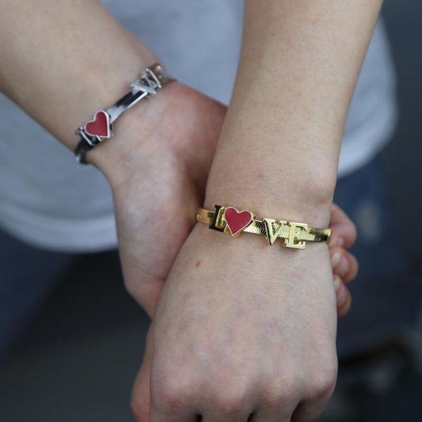 link, chain gold color flat snake adjust bracelets for women red enamel colorful heart letter herringbone jewelry, Black
link, chain gold color flat snake adjust bracelets for women red enamel colorful heart letter herringbone jewelry, Black